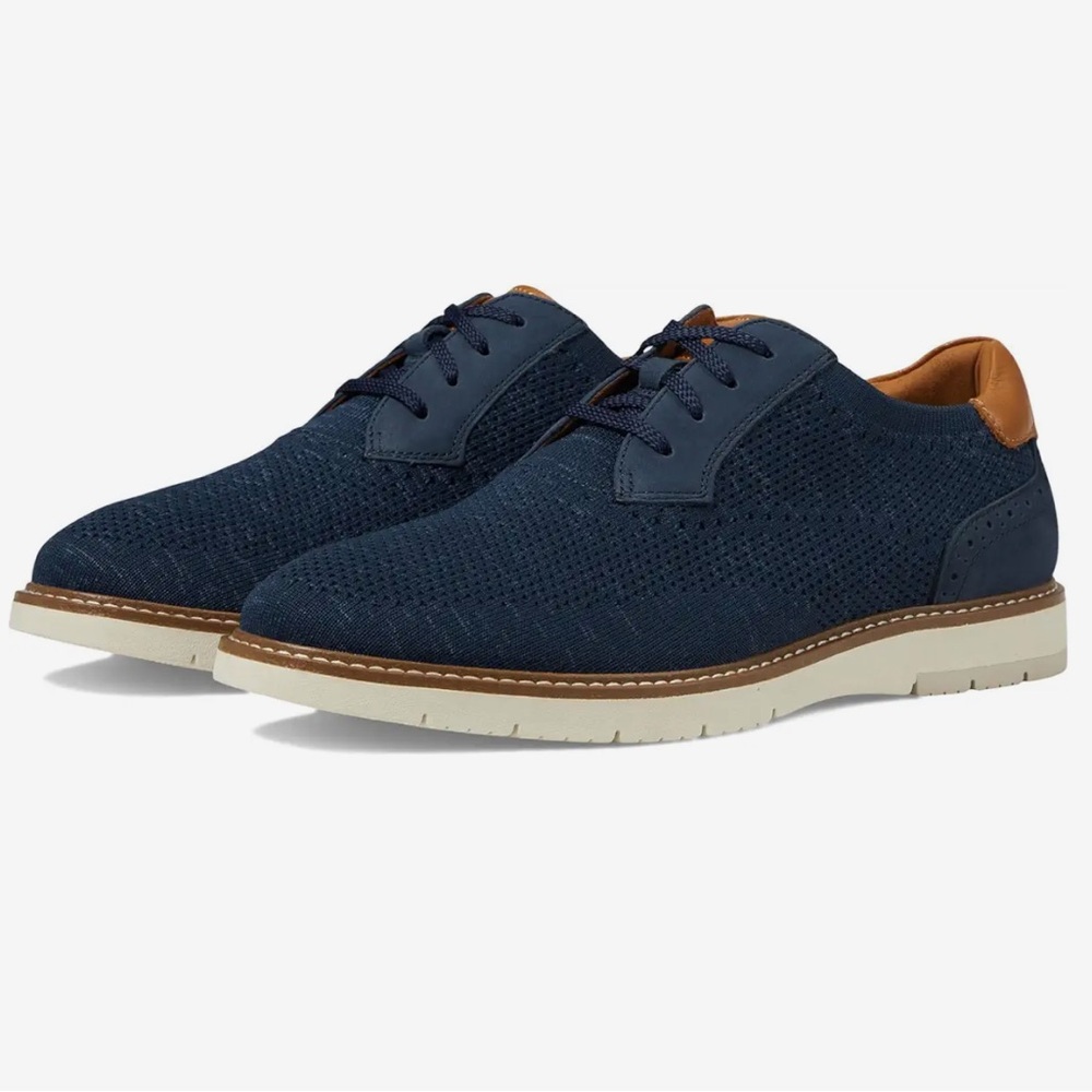 Florsheim Men’s Vibe Knit, Plain‎ Toe Oxford, Navy, Size 14, NIB